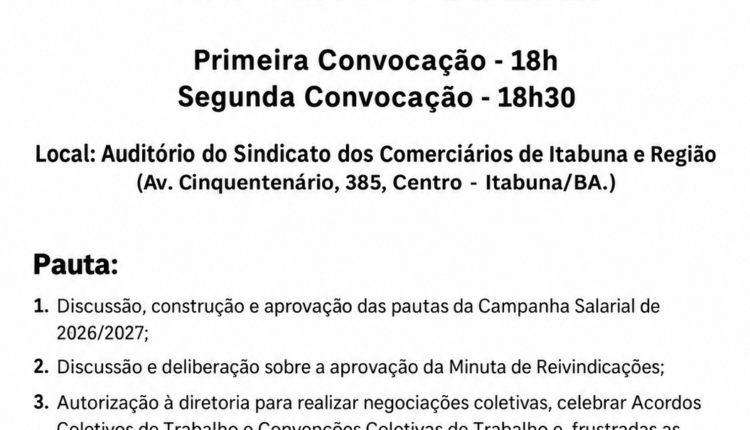Assembleia Geral Extraordinária 2026